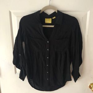 Anthropologie - Maeve Black button down tunic